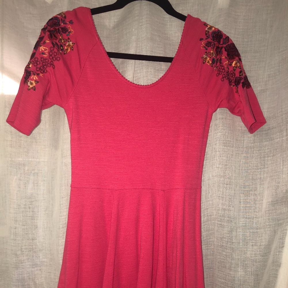Free People Garden Sleeve Embroidered Dress